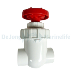 PVC Gate Valves / Stop Valve - White/Red